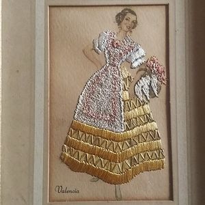 Valencia Silk Embroidered Framed Art